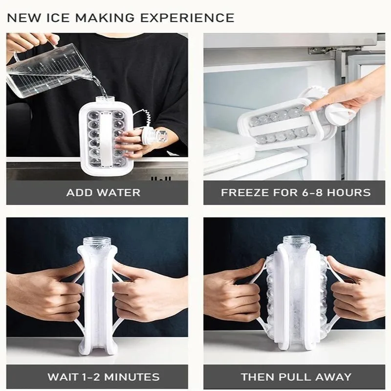Форма силіконова для льоду Ice Cube Tray на 17 кульок Білий