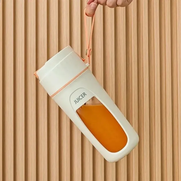 Портативний блендер JUICER 340 мл USB акумуляторний — міні шейкер для смузі, протеїнів та соків Біло-зелений
