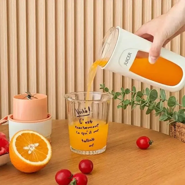 Портативний блендер JUICER 340 мл USB акумуляторний — міні шейкер для смузі, протеїнів та соків Біло-зелений