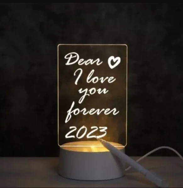 НАСТІЛЬНА ЛАМПА INFINITY NOTE BOARD CREATIVE LED NIGHT LIGHT TRANSPARENT