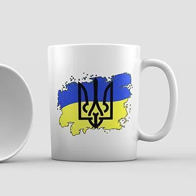 Горнятко з дизайном ТРИЗУБ НА ПРАПОРІ
