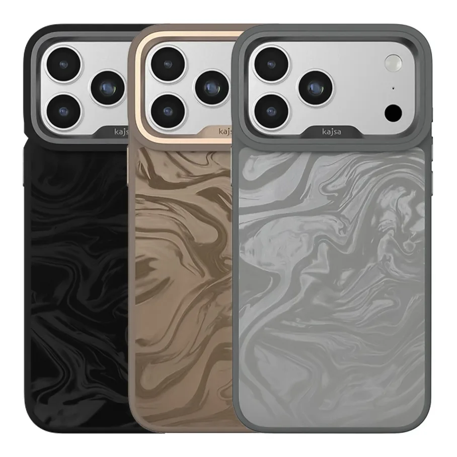 Чохол Kajsa Glamorous Collection Fluid Art with MagSafe для iPhone 17 Pro Max Grey O-Ring