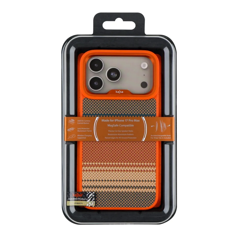 Чохол Kajsa Resort Collection Gradient Stripe with MagSafe для iPhone 17 Pro Max Orange Plus O-Ring