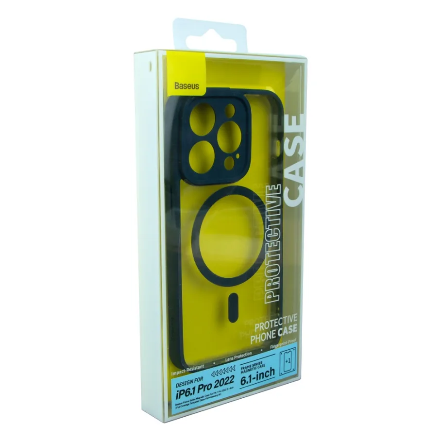 Чохол Baseus Frame Series Magnetic Case+Glass 0.22mm для iPhone 14 Pro ARJT020103 Blue