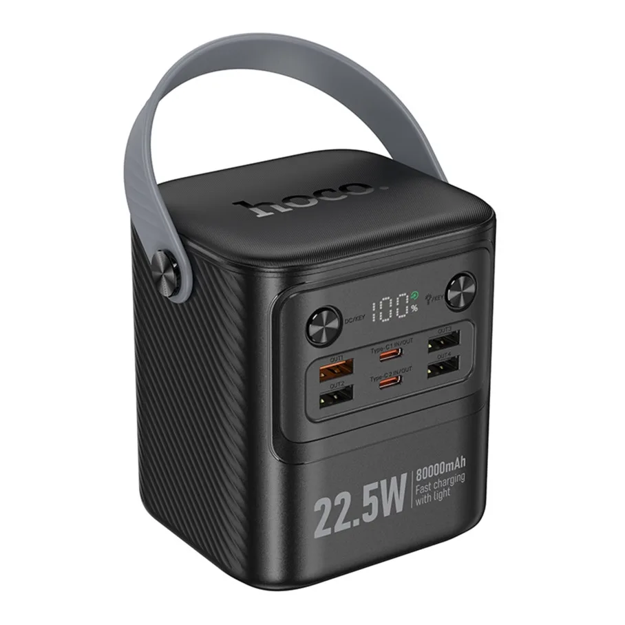 Універсальна Мобільна Батарея Power Bank Hoco J152 Pro Tough PD65W+light 80000mAh Чорний