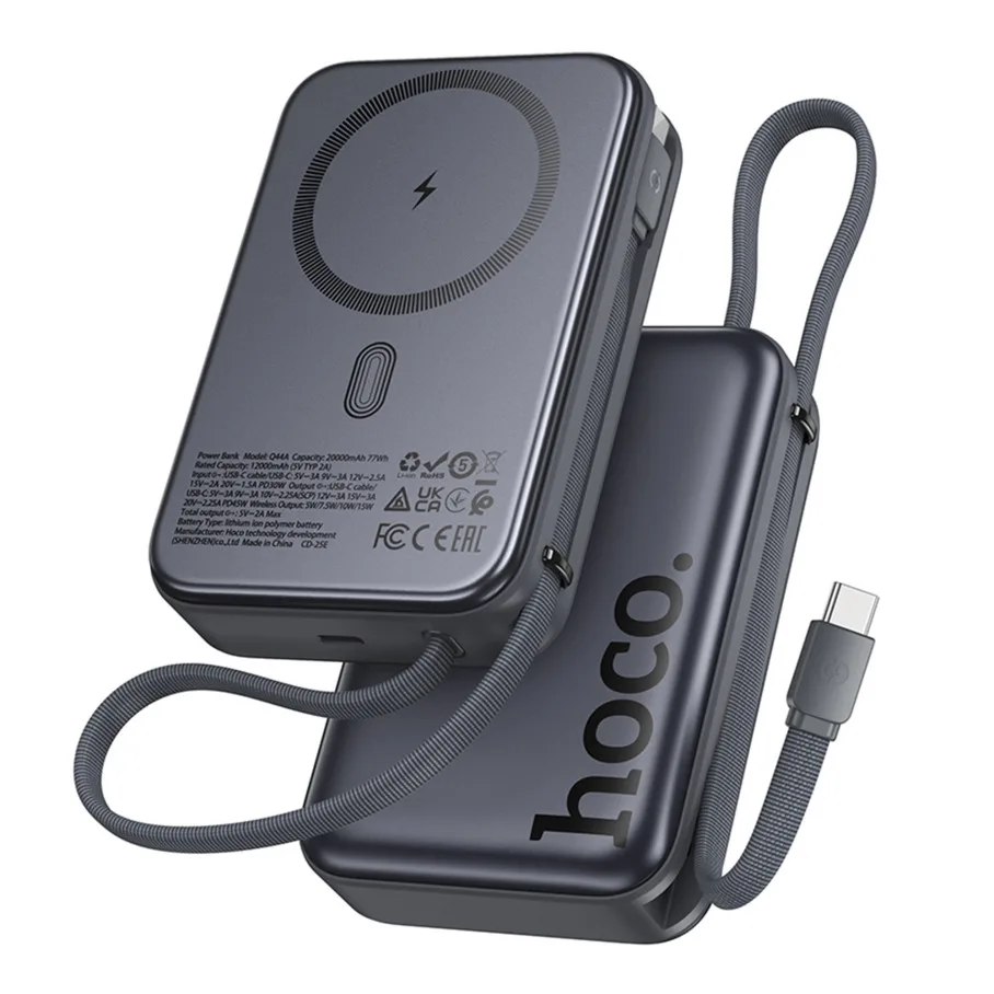 Універсальна Мобільна Батарея Power Bank Hoco Q44A Origen dual PD45W magnetic 20000mAh Сірий