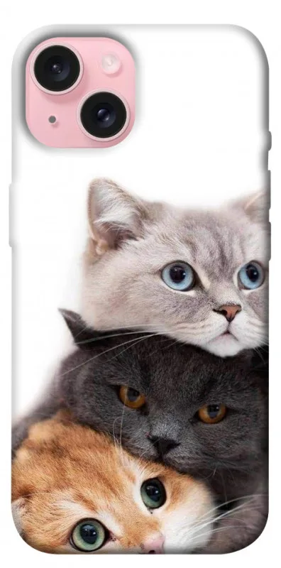 Чохол BLEX з картинкою Три коти для Apple iPhone 15 (6.1