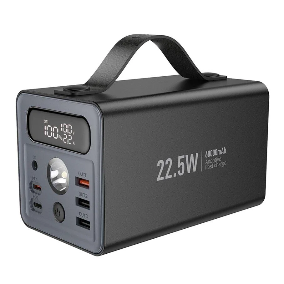 Універсальна Мобільна Батарея Power Bank Hoco J138 Distant 22.5W+PD20W+DC12V 60000 mAh Чорний
