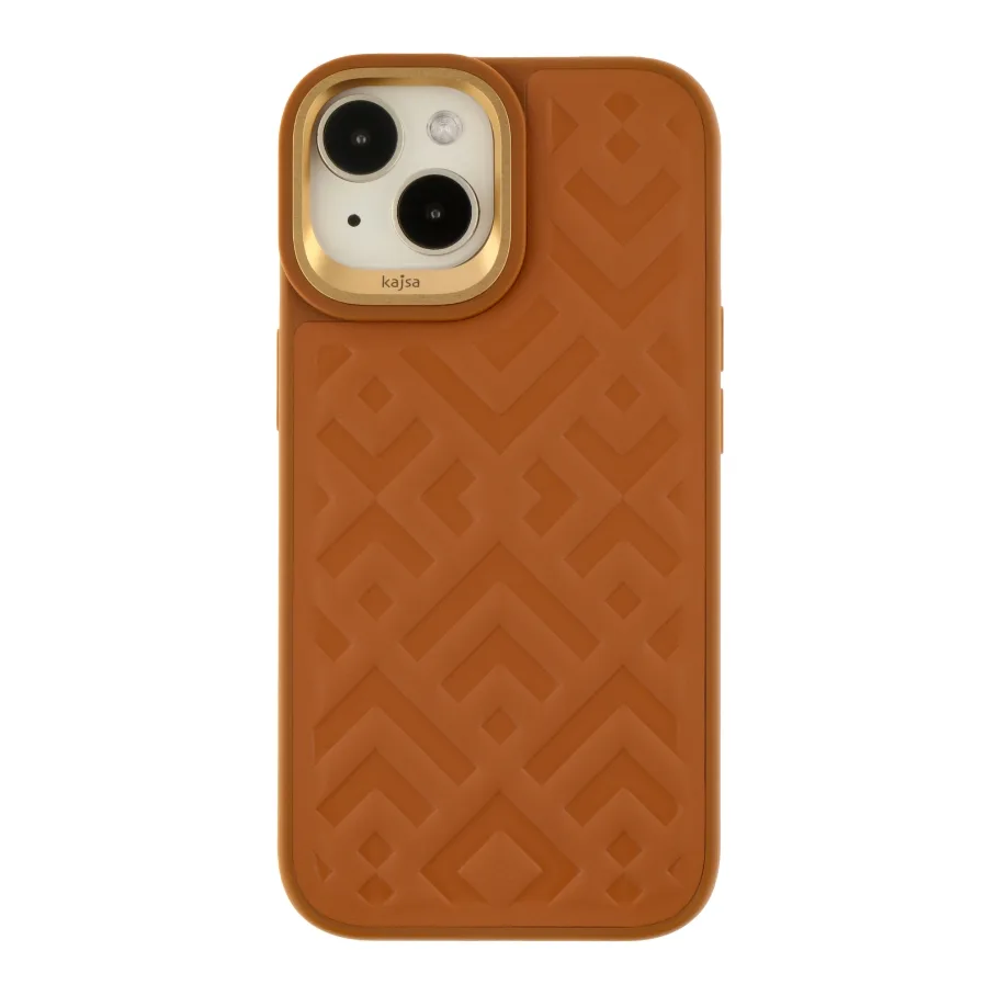 Чохол Kajsa Briquette Collection Rhombus для iPhone 15 Brown