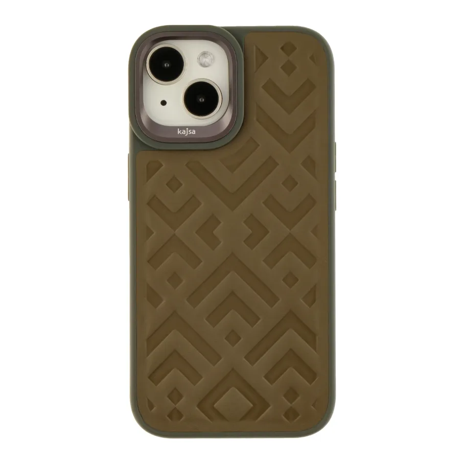 Чохол Kajsa Briquette Collection Rhombus для iPhone 15 Olive