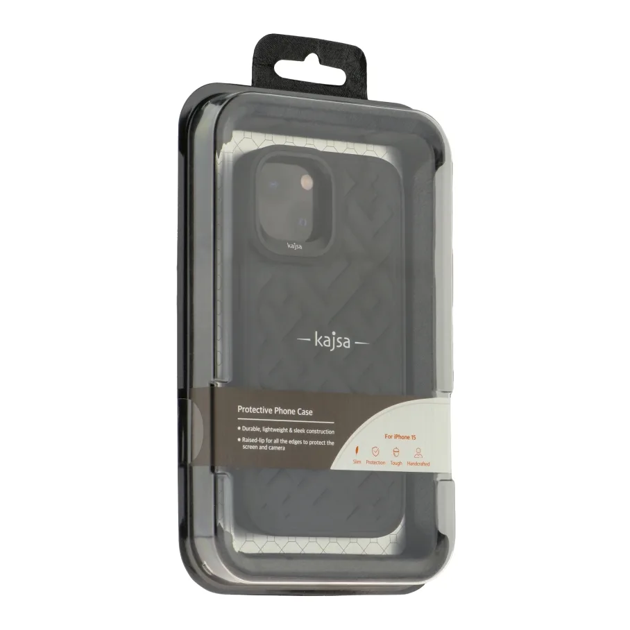 Чохол Kajsa Briquette Collection Rhombus для iPhone 15 Black