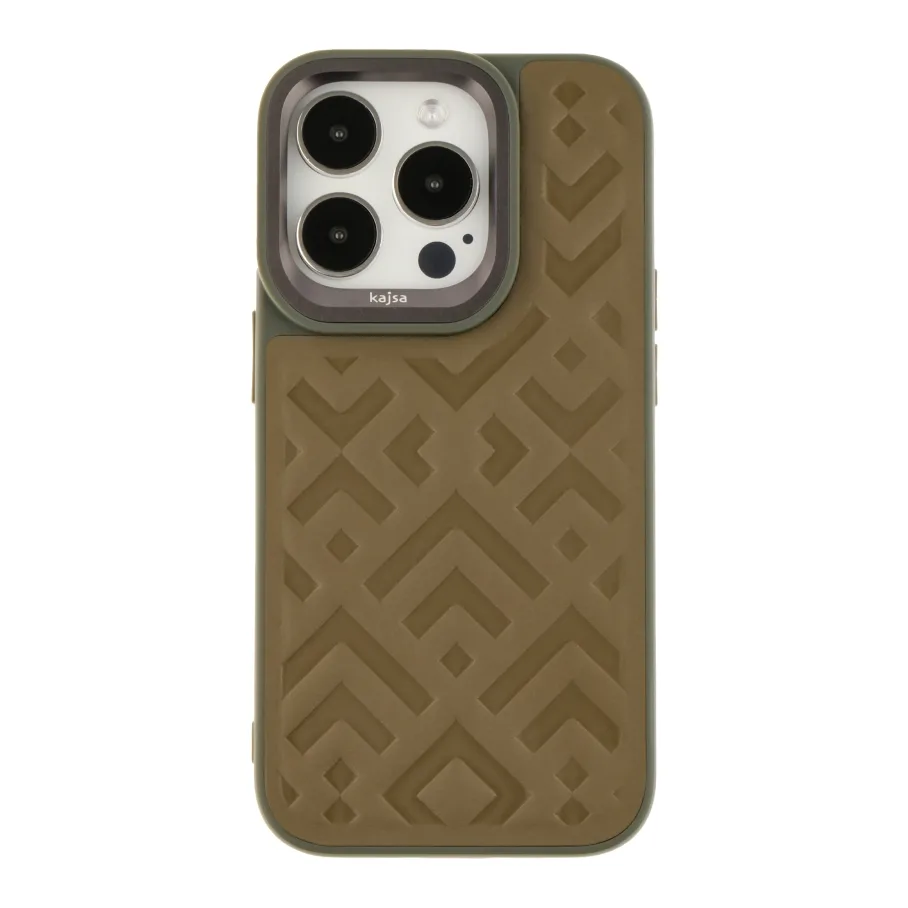 Чохол Kajsa Briquette Collection Rhombus для iPhone 14 Pro Olive