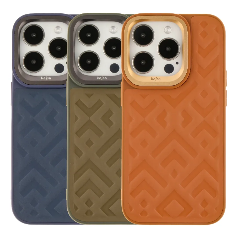 Чохол Kajsa Briquette Collection Rhombus для iPhone 14 Pro Olive