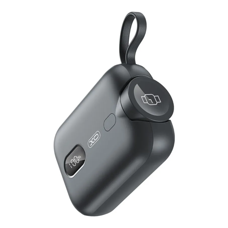 Універсальна Мобільна Батарея Power Bank XO PR260 Self-watch wireless charger, Type-C cable digital fast charger 20W, 10000 mAh Чорний