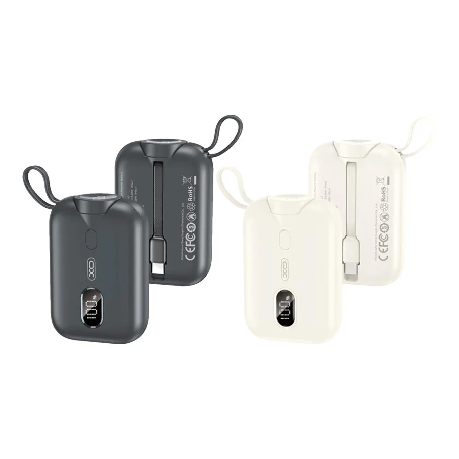 Універсальна Мобільна Батарея Power Bank XO PR260 Self-watch wireless charger, Type-C cable digital fast charger 20W, 10000 mAh Чорний