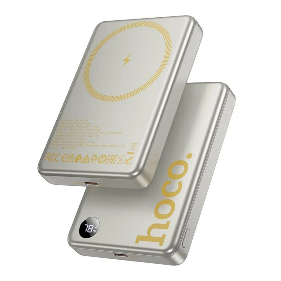 Універсальна Мобільна Батарея Power Bank Hoco Q34 Clever PD20W magnetic with digital display 10000mAh Титаніум