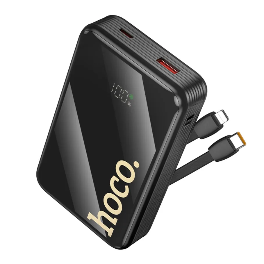 Універсальна Мобільна Батарея Power Bank Hoco Q37A Graceful 22.5W+PD20W with two cables 20000mAh Чорний