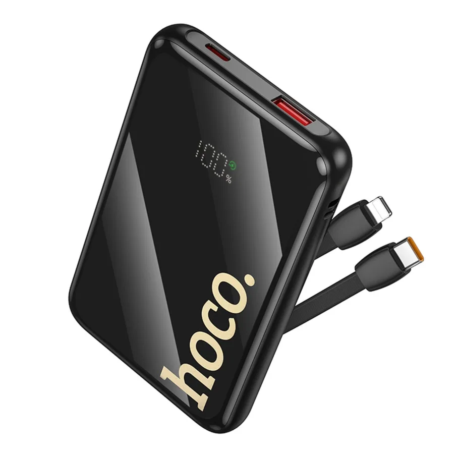 Універсальна Мобільна Батарея Power Bank Hoco Q37 Graceful 22.5W+PD20W with two cables 10000mAh Чорний