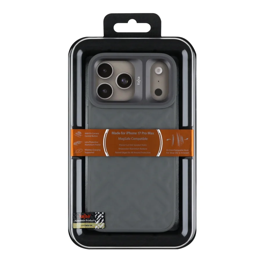Чохол Kajsa Briquette Collection Rhombus with MagSafe для iPhone 17 Pro Max Grey B-Ring