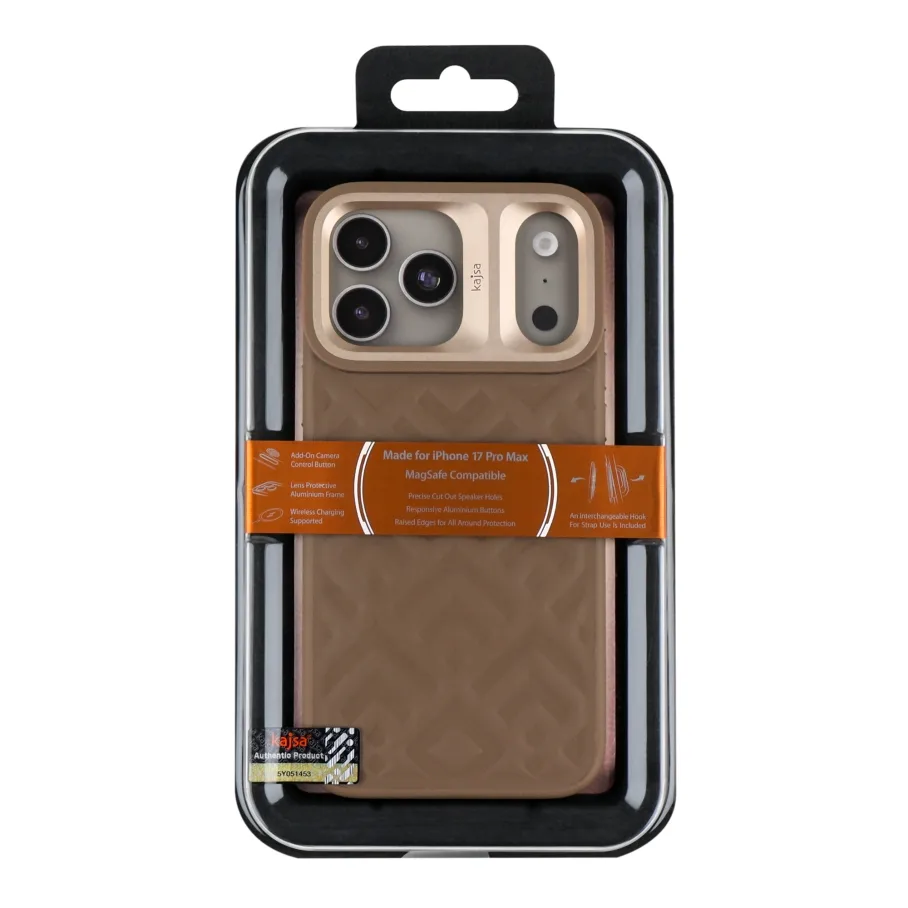 Чохол Kajsa Briquette Collection Rhombus with MagSafe для iPhone 17 Pro Max Desert Gold B-Ring