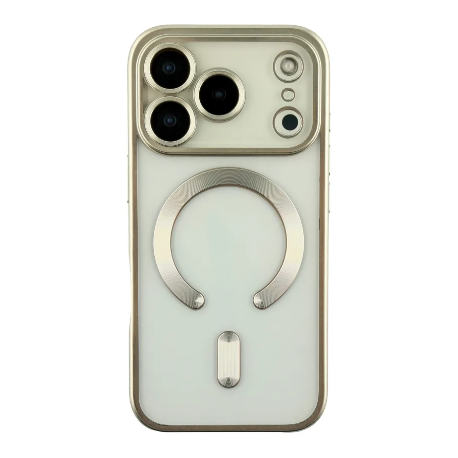 Чохол TPU Metallic Chrome Full Camera with Magsafe для iPhone 17 Pro Max Chrome Silver