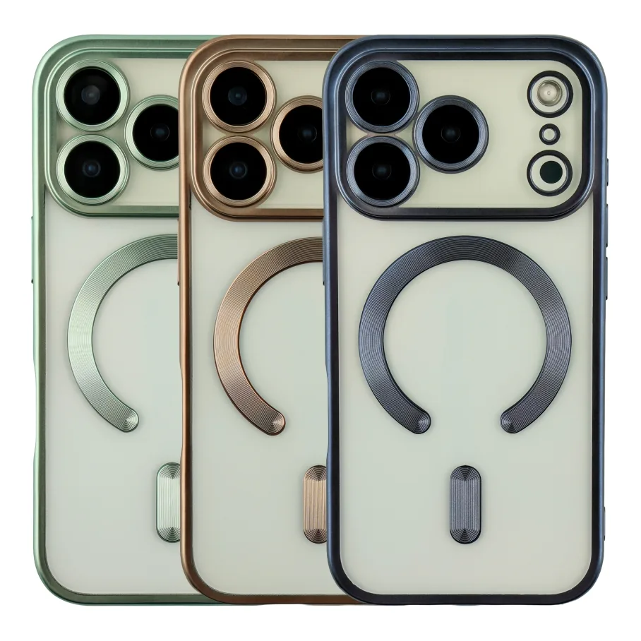 Чохол TPU Metallic Chrome Full Camera with Magsafe для iPhone 17 Pro Max Chrome Gold