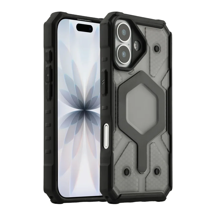 Чохол TPU+PC ArmorHex Magnetic Case для iPhone 17 Transparent Black