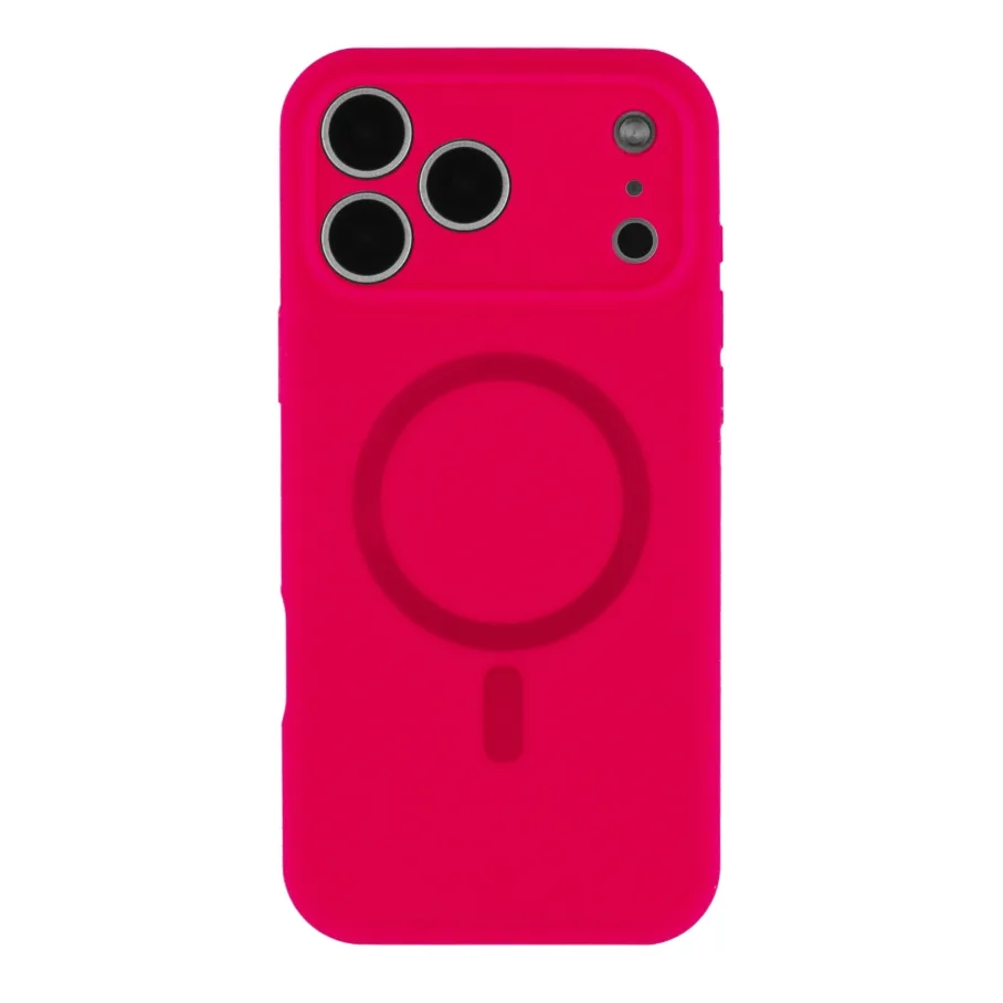 Чохол Glow Silicone Case Full Camera with Magsafe для iPhone 17 Pro Max Hot pink