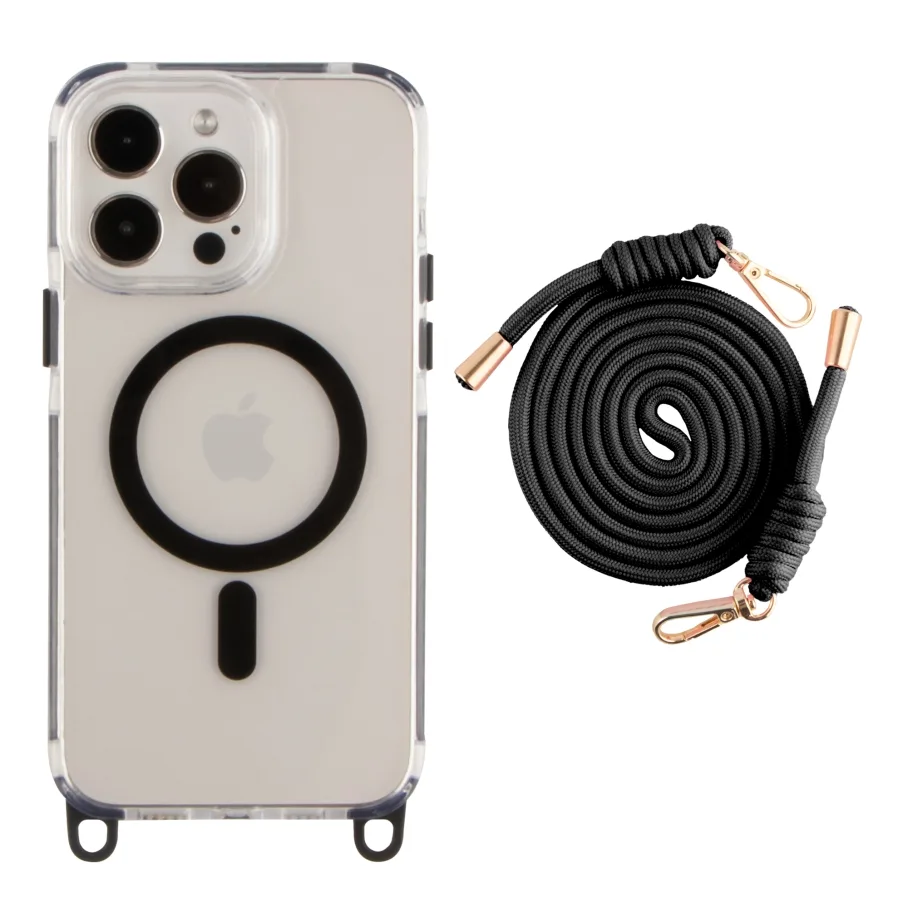 Чохол TPU+PC LanyardCase with MagSafe для iPhone 16 Pro Black