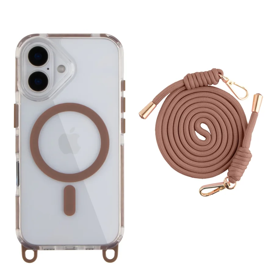 Чохол TPU+PC LanyardCase with MagSafe для iPhone 16 Desert Gold