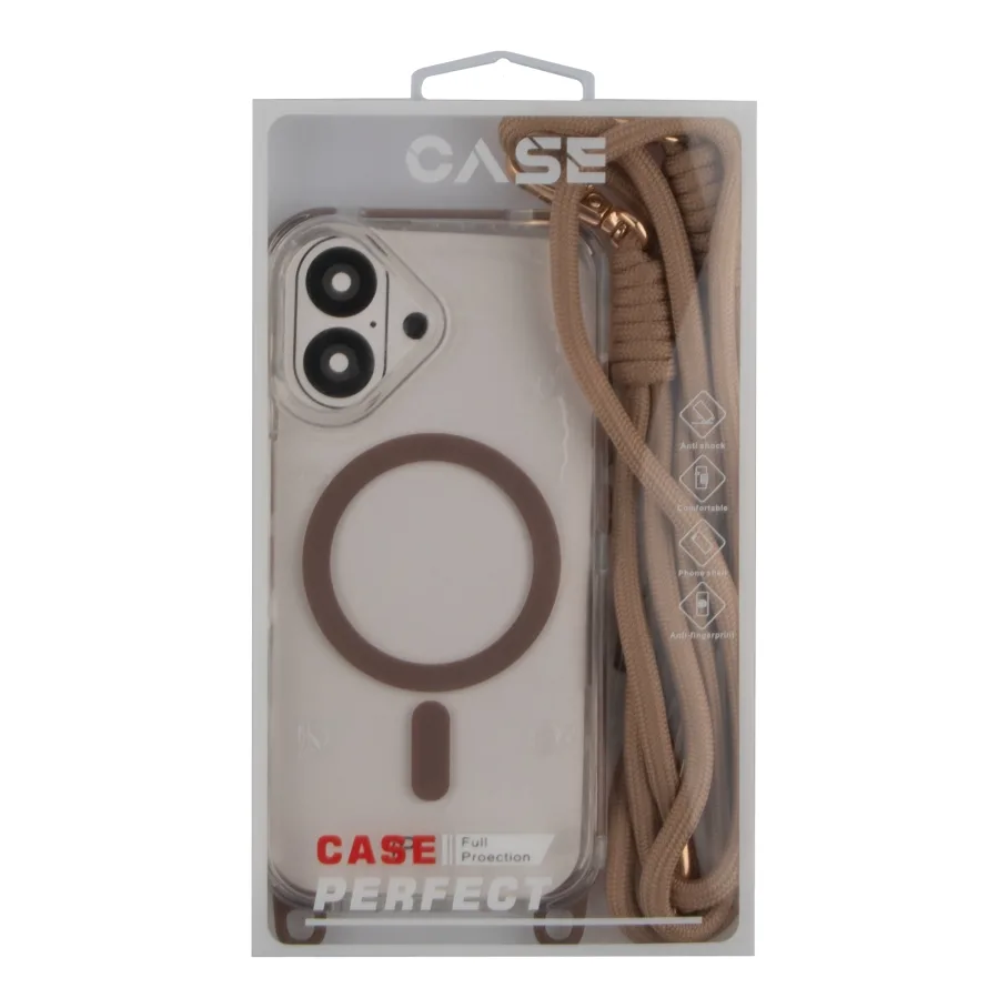Чохол TPU+PC LanyardCase with MagSafe для iPhone 16 Desert Gold