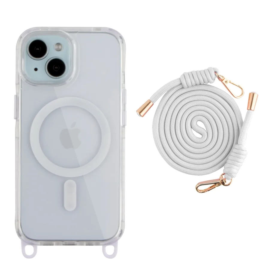 Чохол TPU+PC LanyardCase with MagSafe для iPhone 15 White