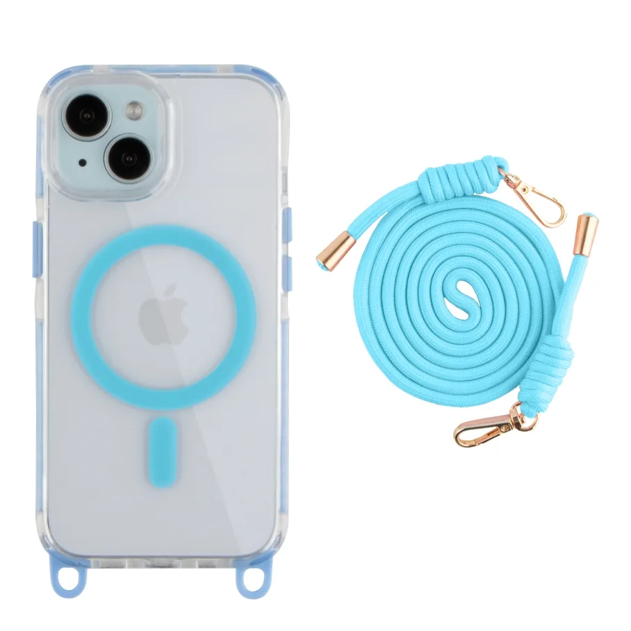 Чохол TPU+PC LanyardCase with MagSafe для iPhone 15 Sky Blue