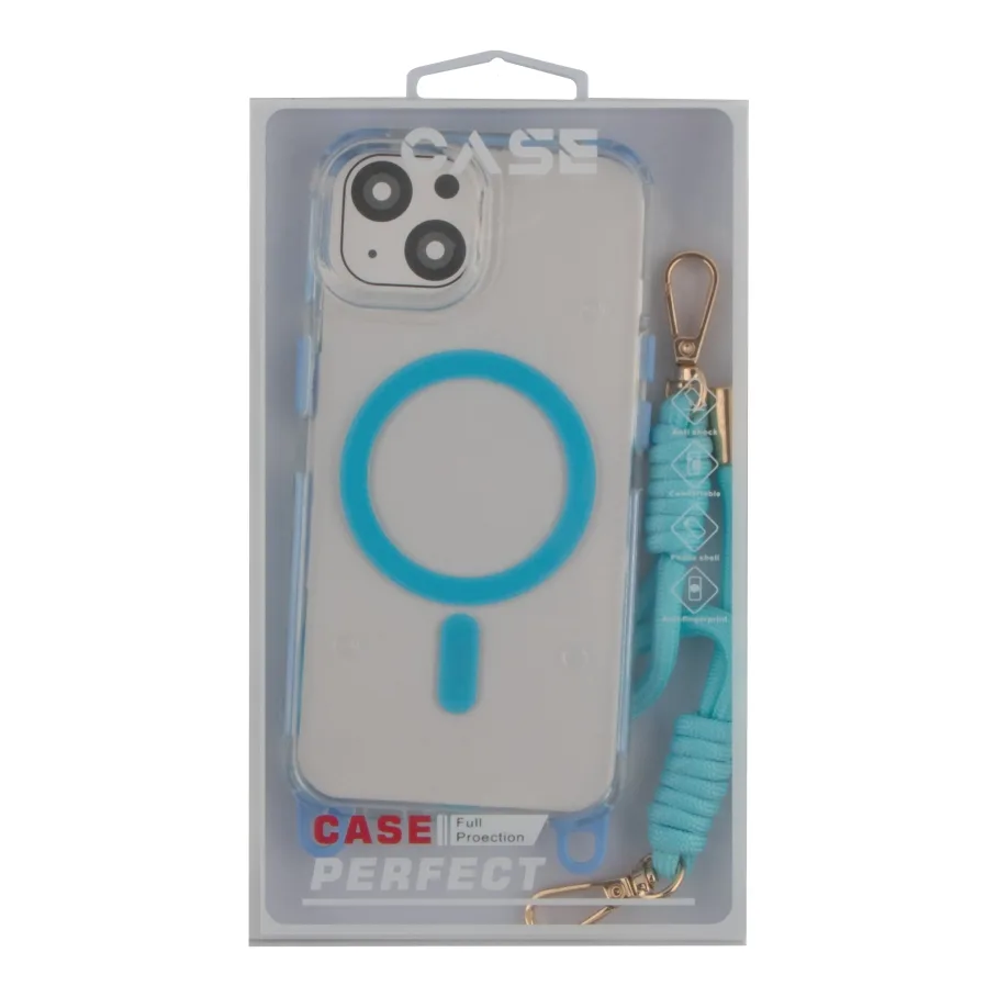 Чохол TPU+PC LanyardCase with MagSafe для iPhone 15 Sky Blue
