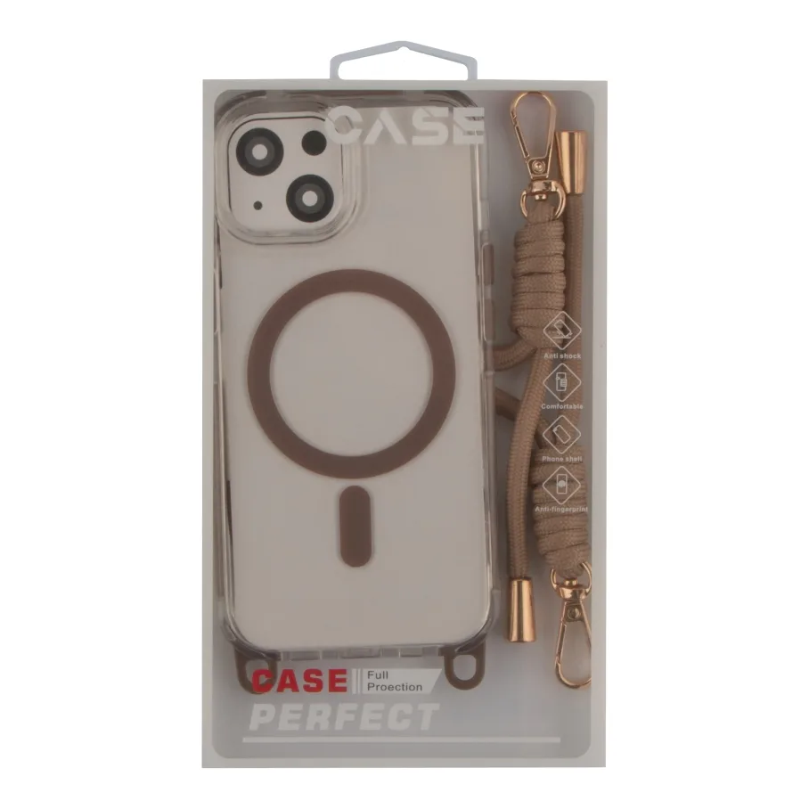 Чохол TPU+PC LanyardCase with MagSafe для iPhone 15 Desert Gold