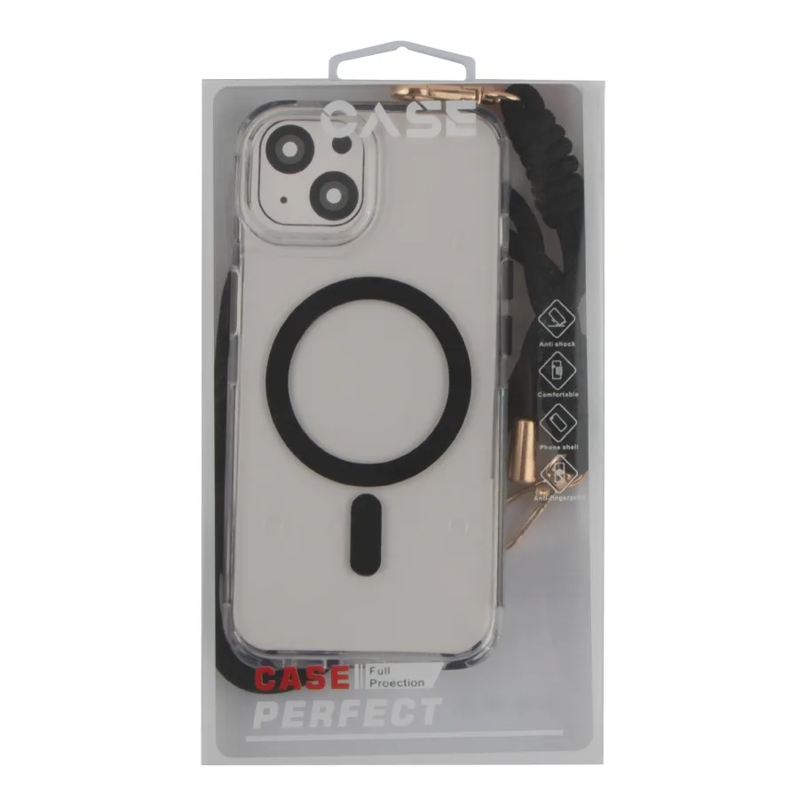 Чохол TPU+PC LanyardCase with MagSafe для iPhone 15 Black