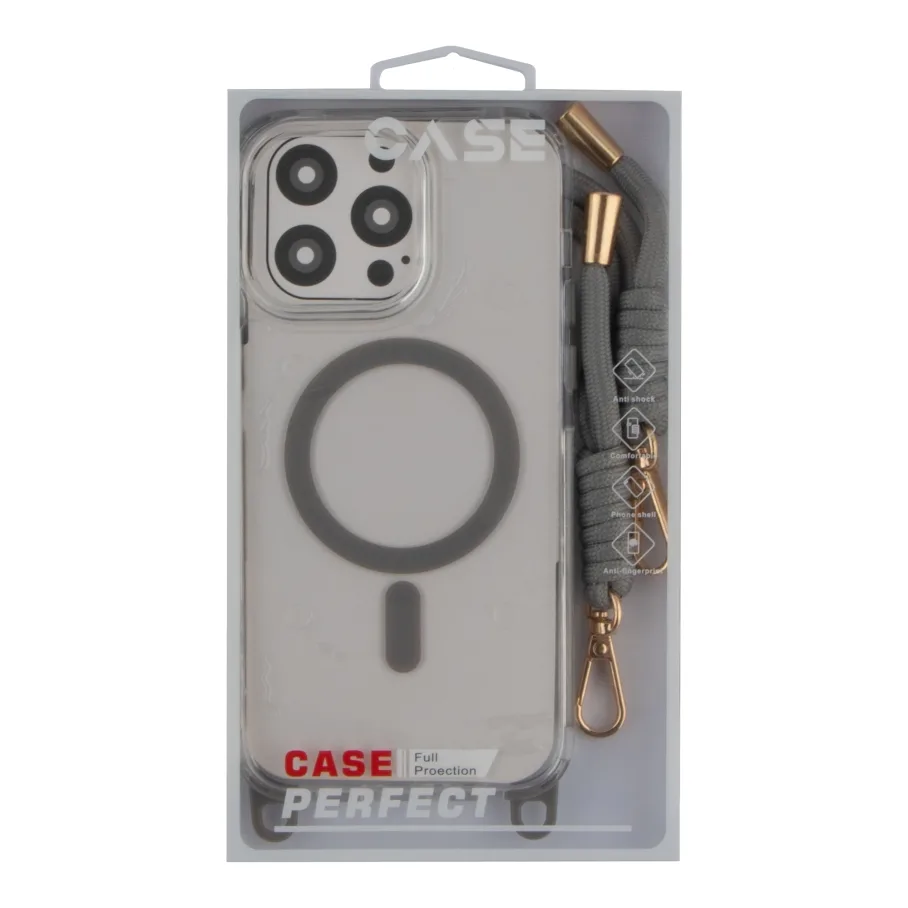 Чохол TPU+PC LanyardCase with MagSafe для iPhone 14 Pro Titanium grey