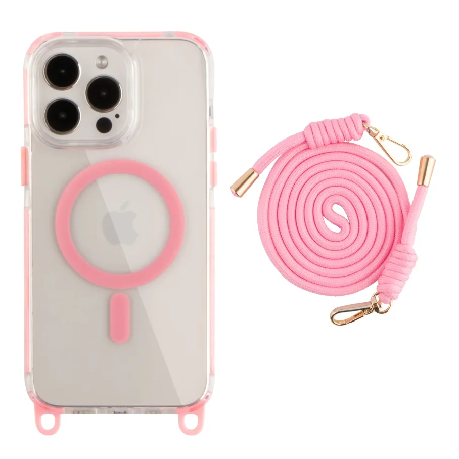 Чохол TPU+PC LanyardCase with MagSafe для iPhone 14 Pro Pink