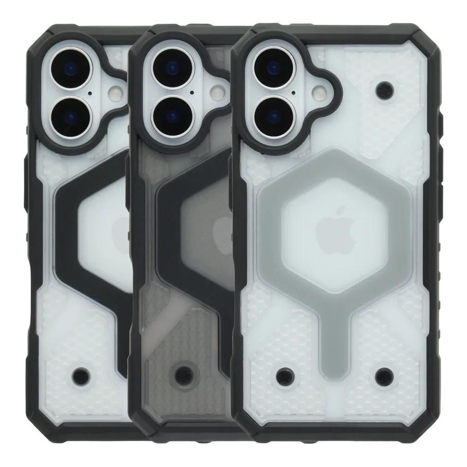 Чохол TPU+PC ArmorHex Magnetic Case для iPhone 16 Transparent/Grey