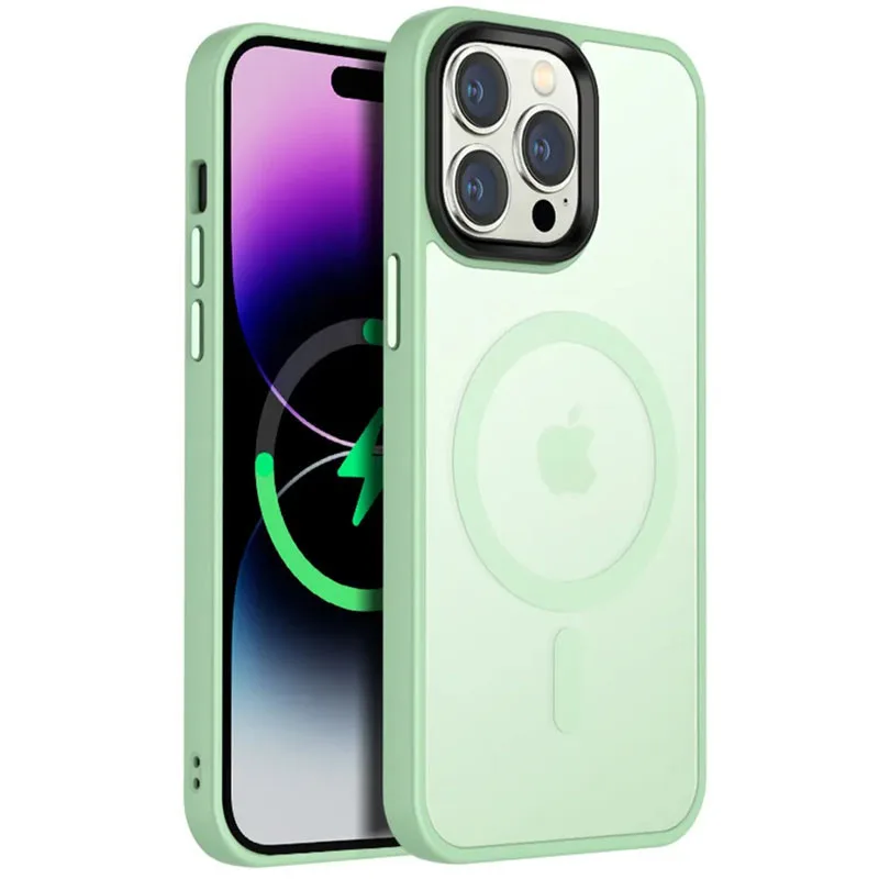 TPU+PC чохол Metal Buttons with MagSafe Colorful для iPhone 13 Pro Max (6.7