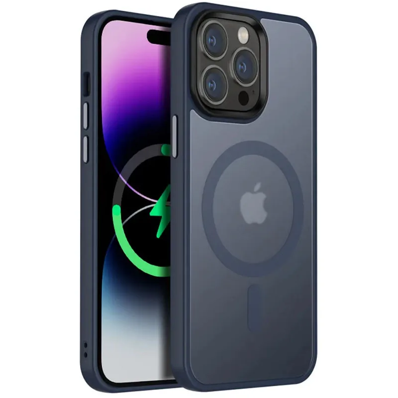 TPU+PC чохол Metal Buttons with MagSafe Colorful для iPhone 14 Pro Max (6.7