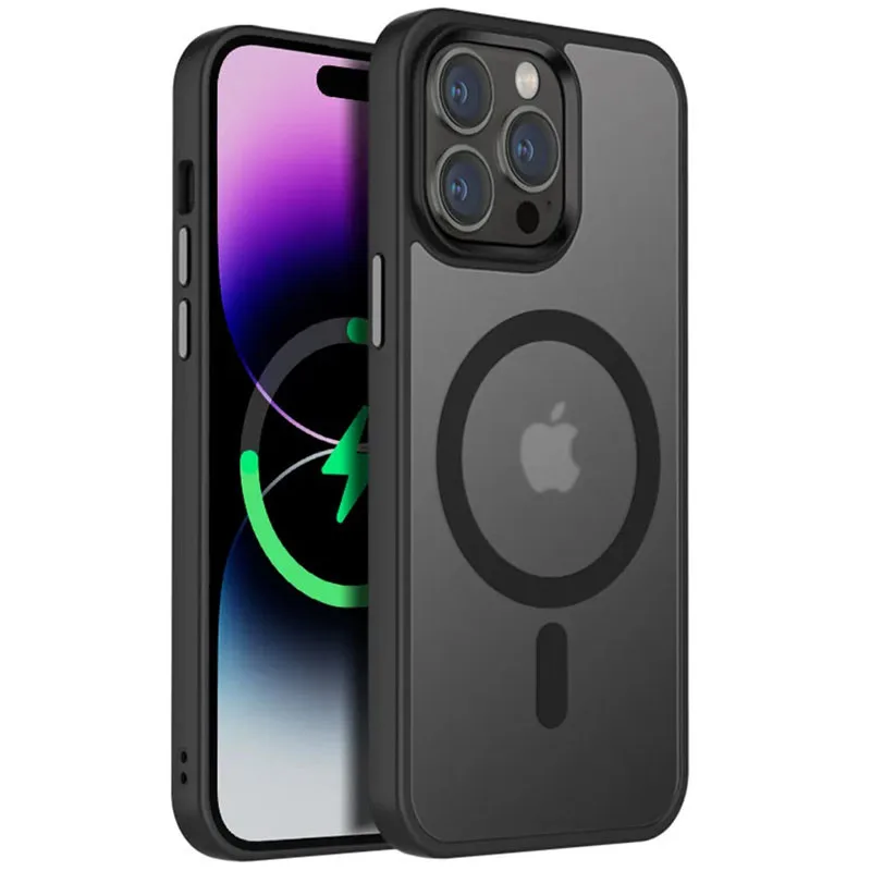 TPU+PC чохол Metal Buttons with MagSafe Colorful для iPhone 14 Pro Max (6.7