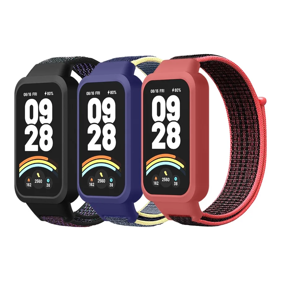 Ремінець для Xiaomi Mi Band 9 Active Nylon Rainbow Color