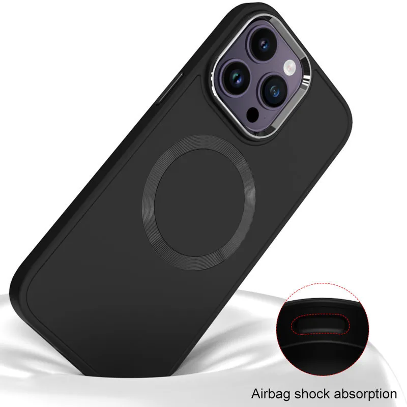 TPU чохол Bonbon Metal Style with MagSafe для iPhone 12 / 12 Pro (Чорний / Black)