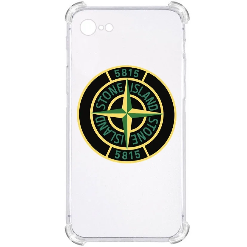 Прозорий протиударний чохол для iPhone 7/ iPhone 8 / iPhone SE 2 2020 / iPhone SE 3 2022 З принтом Stone Island (стон айленд)