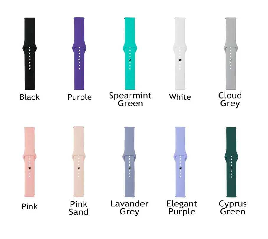 Ремінець Универс 20mm Silicone Original Button Design для Samsung/Amazfit/Huawei Lavander Grey