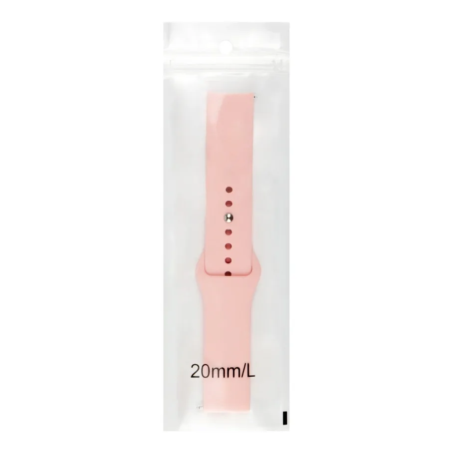 Ремінець Универс 20mm Silicone Original Button Design для Samsung/Amazfit/Huawei Pink