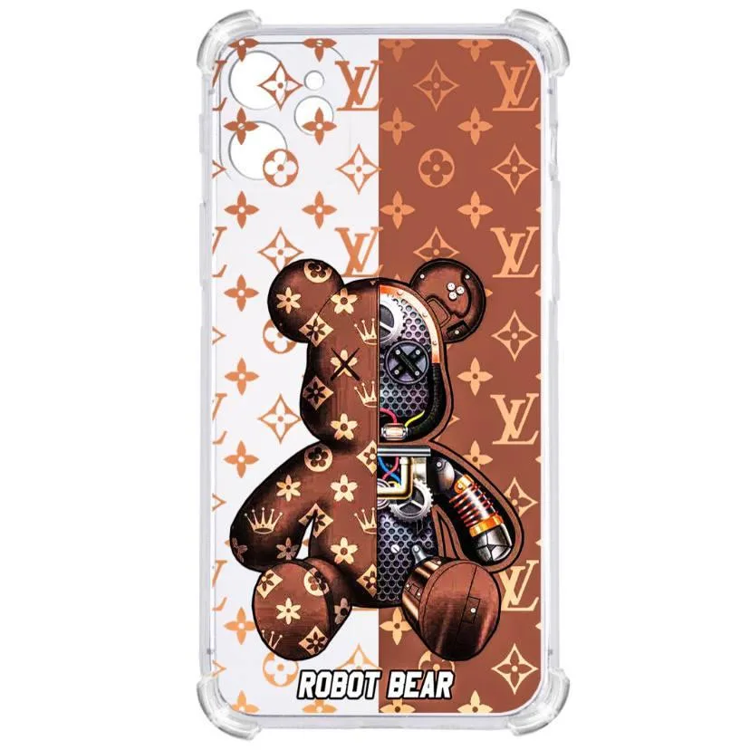 Прозорий протиударний чохол для IPHONE 12 MINI З принтом: Robot Bear