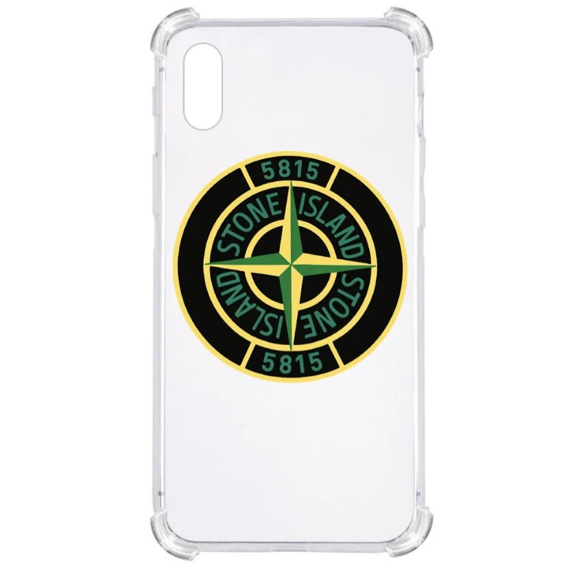 Прозорий протиударний чохол для iPhone X / XS З принтом: Stone Island (стон айленд)