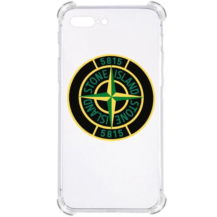 Прозорий протиударний чохол для iPhone 8 Plus / iPhone 7 Plus З принтом: Stone Island (стон айленд)